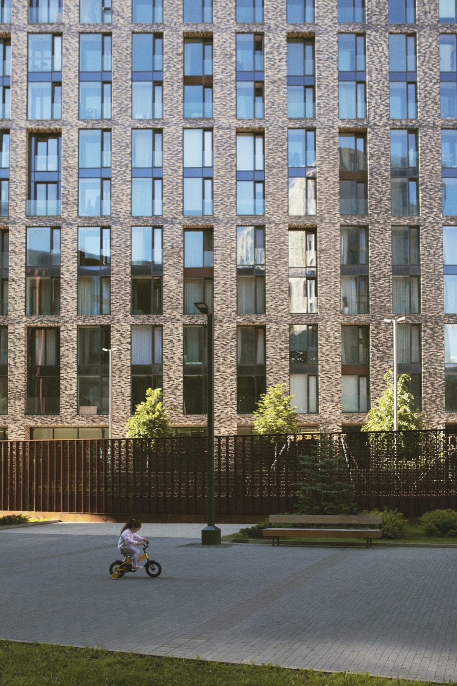 Stadsgezicht met woningen
